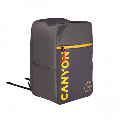 Canyon CSZ-02 šedo-žltý - Príručný batoh pre nízkonákladové letecké spoločnosti s priečinkom pre notebook 15.6"