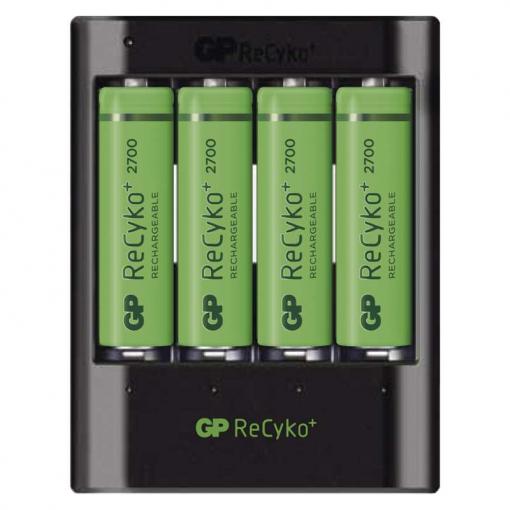 GP U421 + 4ks ReCyko+ 2700 (AA) - USB nabíjačka batérií