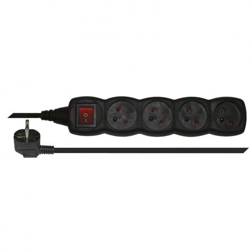 Emos 4 zásuvky 3m čierny s vypínačom - Predlžovací kábel