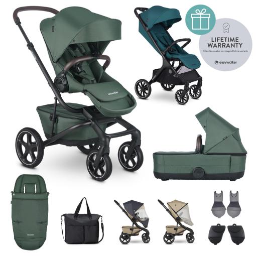 EASYWALKER Kočík kombinovaný Jimmey Pine Green XXL RWS + Jackey XL Teal Green