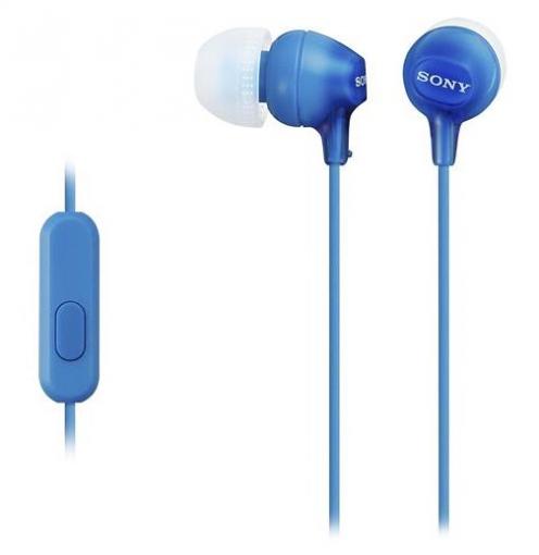 Sony MDR-EX15APL modré - Slúchadlá štuplové s mikrofónom