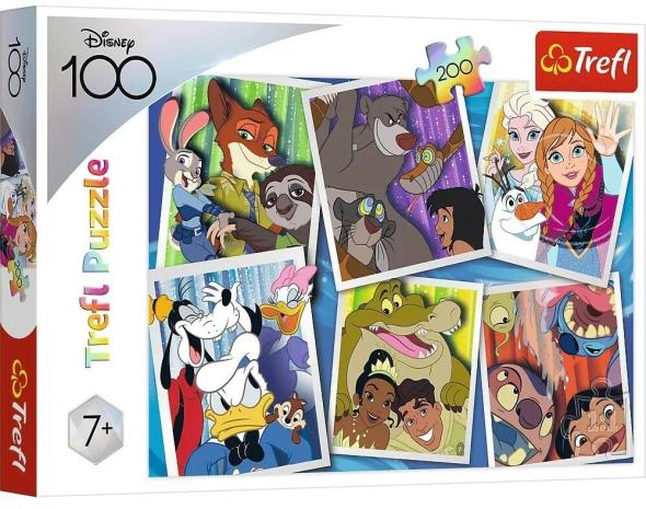 Trefl Puzzle 200 - Disney hrdinovia / Disney 100