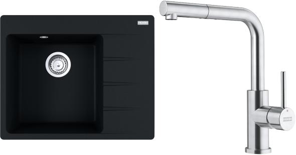Franke SET G284 O - Set drez CNG 611-62 TL/2 onyx + batéria FC 6986.501