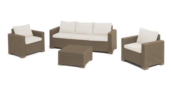 Keter California - Záhradný set cappuccino, trojsedačka + 2 x kreslo + stolík