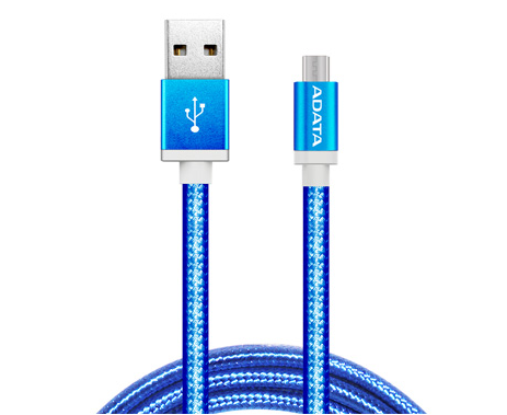 ADATA pletený micro USB kábel 1m modrý - dátový kábel