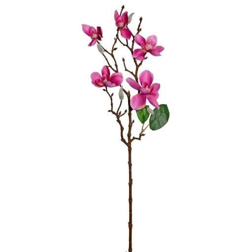Konár magnólia TMAVORUŽOVÁ 66 cm - Umelé kvety