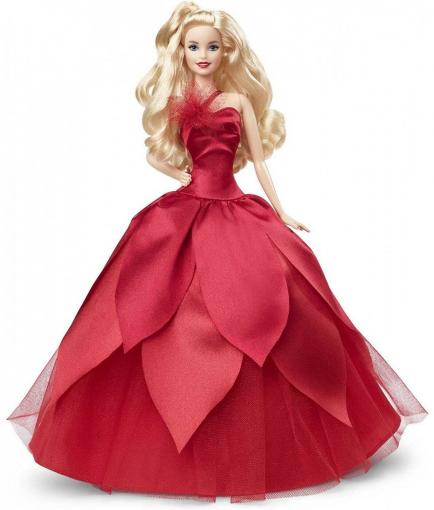 Mattel Mattel Barbie Vianočná bábika blondýnka HBY03