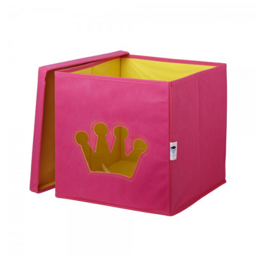LOVE IT STORE IT Úložný box na hračky s krytom a okienkom - koruna - Box na hračky