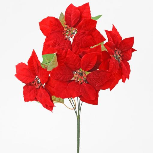 Kytica poinsettia červená - Umelý kvet vianočný