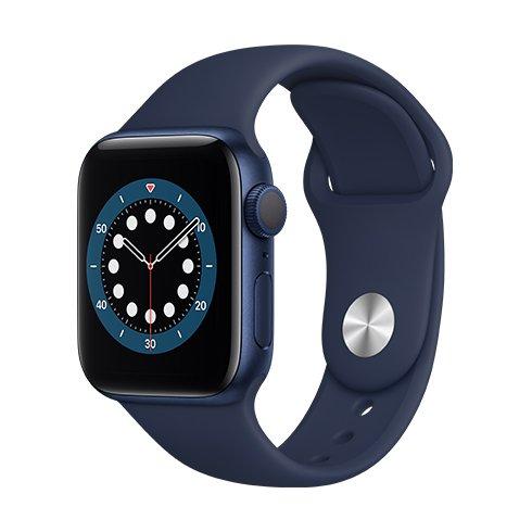 Apple Watch Series 6 GPS, 40mm Blue Aluminium Case with Deep Navy Sport Band - Smart hodinky