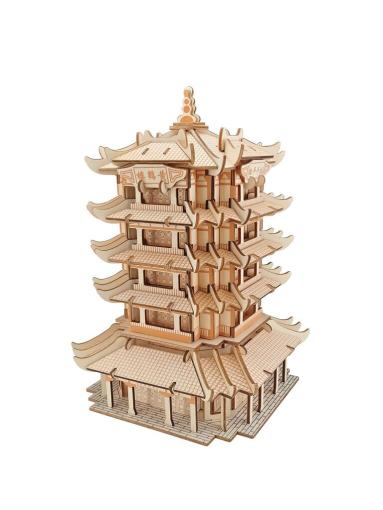 Woodcraft construction kit Drevené 3D puzzle Yellow Crane Tower - 3D skladačka
