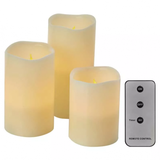 Emos LED dekorácia – 3x vosková sviečka, 3x 3xAAA, vnútorná, vintage, ovládač - LED sviečky