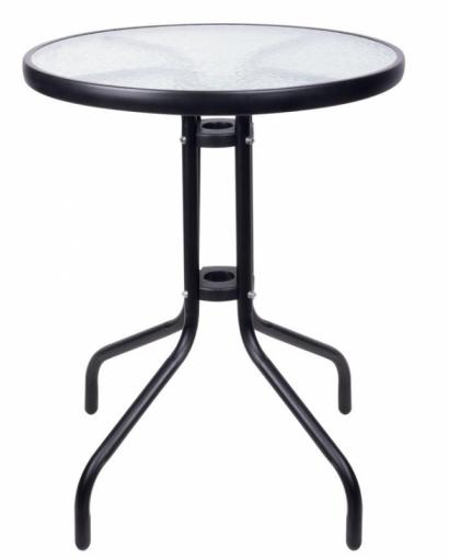 Strend Pro NESTA - Stôl hnedý, 70 x 60 cm, plát tvrdené sklo 5mm