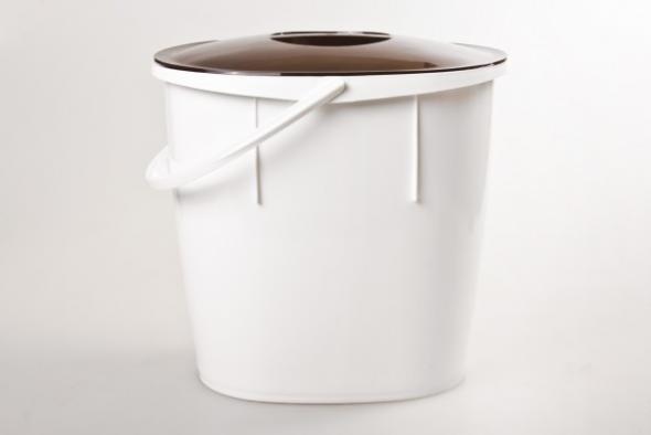 Makro - Vedro ovál s vekom 12l biele
