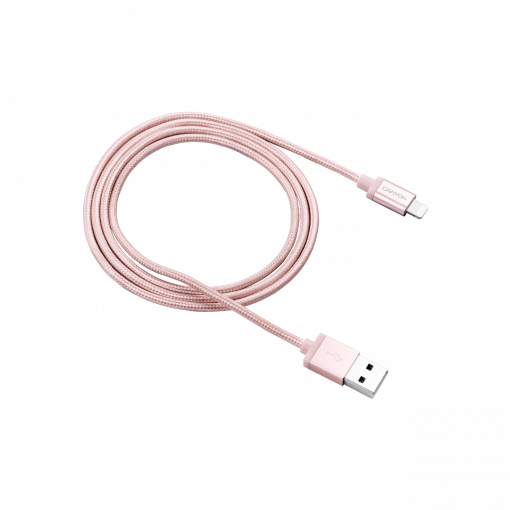 Canyon 1m ružovo-zlatý opletený - lightning USB kábel na iPhone MFI