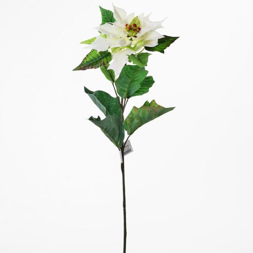 Poinsettia biela 72cm - Umelý kvet vianočný