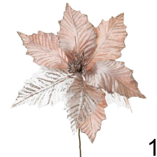 Florasystém - Vianočná Poinsettia strieborná / st. ružová 23cm