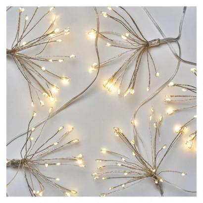Emos Vianočná reťaz - svietiace trsy nano 2.35m teplá biela, časovač - Vianočné osvetlenie