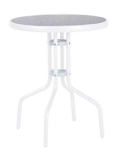 LEQ BRENDA BI - Stôl biely, 72 x 60 cm, plát tvrdené sklo 5mm