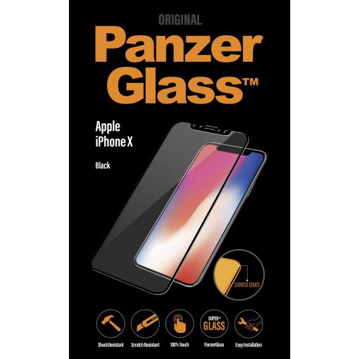 PanzerGlass PREMIUM - Tvrdené sklo pre iPhone X, čierne - Tvrdené sklo pre iPhone X, čierne