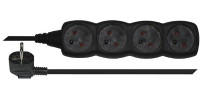 Emos 4 zásuvky 5m čierny - Predlžovací kábel