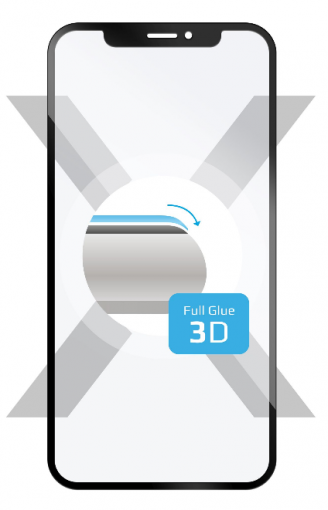 FIXED 3D Full-Cover pre iPhone X/XS/11 Pro, s lepením cez celý displej, dustproof, čierne - Ochranné tvrdené sklo