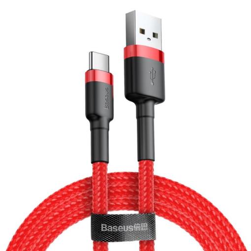 Baseus Cafule USB-C kábel 2m červený nylonový - Prepojovací kábel 2A