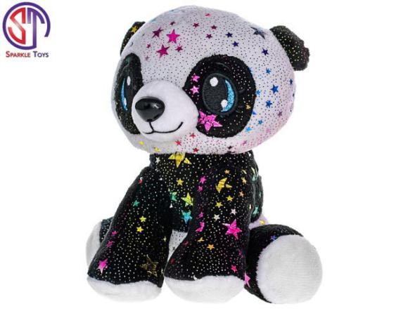 MIKRO -  Panda Star Sparkle plyšová 16cm sediaca 0m+ - Plysová hracka