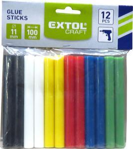 EXTOL - Tyčinky tavné farebné 12ks, B/Z/M/Če/Ž/Či, pr.11mm, dĺžka 100mm
