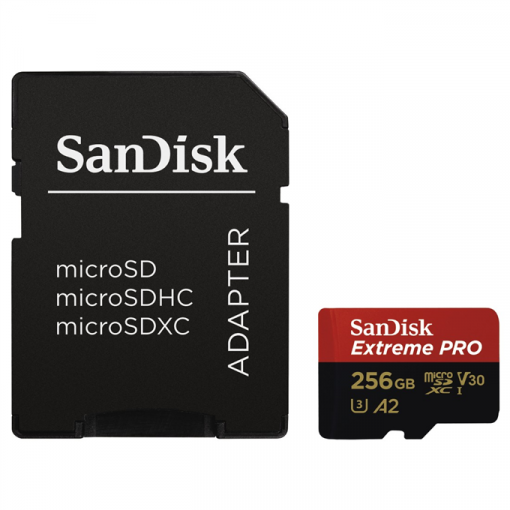 SanDisk Extreme Pro MicroSDXC 256GB A2 C10 V30 UHS-I U3 (r170/w90) - Pamäťová karta + adaptér
