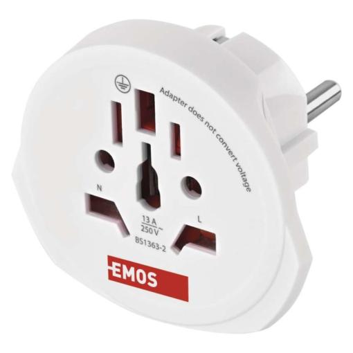 Emos P0055E - Univerzálny cestovný adaptér pre cudzincov do stred. Európy