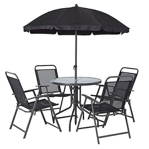 Strend Pro LETICIA - Set stôl + 4ks stolička + 1ks dáždnik