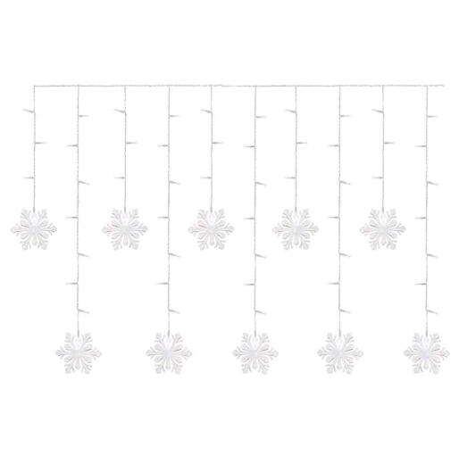 Emos LED vianočný záves – vločky, 135x50cm, vnútorná, studená biela - Vianočné osvetlenie