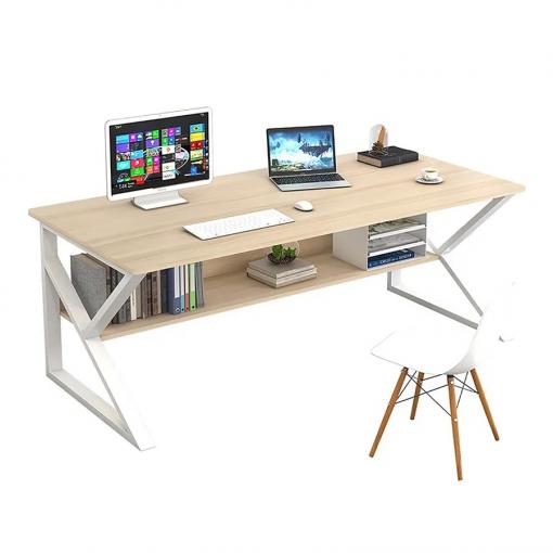 TARCAL 140 DB/BI - Písací stôl s policou, dub prírodný / biela