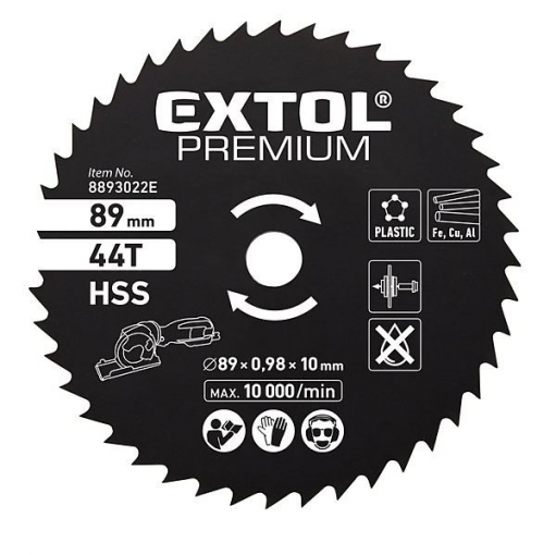 EXTOL - Kotúč pílový na kov, pr. 89mm, 44Z , pre 8893022