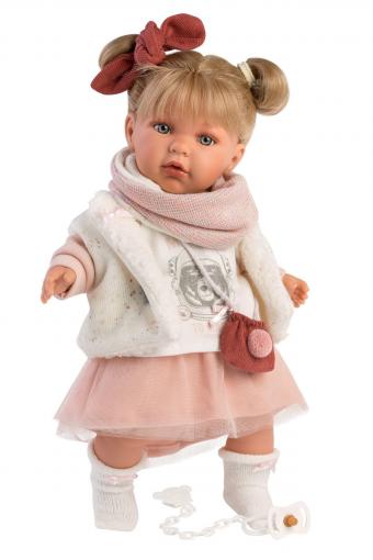 Llorens Llorens 42402 JULIA - realistická bábika bábätko so zvukom a mäkkým látkovým telom 42 cm