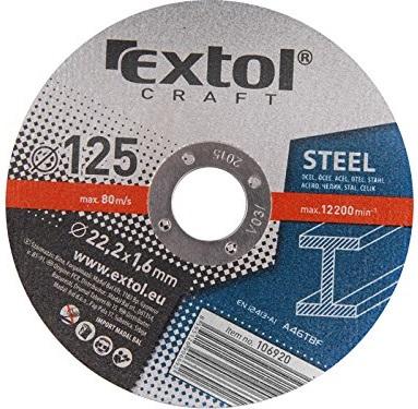 EXTOL - Kotúč rezný na kov 125x1,6x22