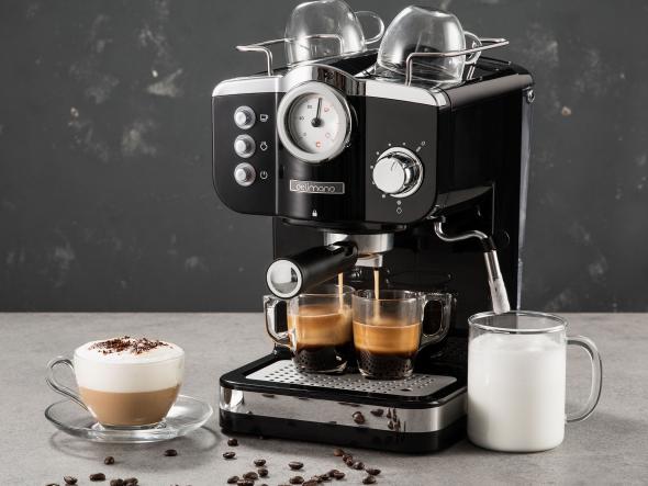 Delimano - Kávovar Espresso Deluxe Noir, čierny, 20 bar