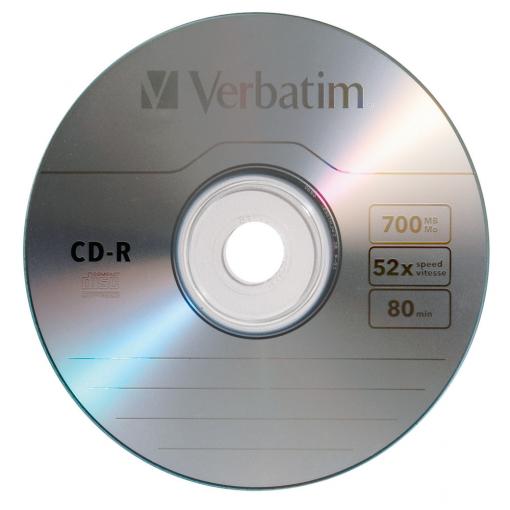 Verbatim CD-R 1ks bez obalu, 700MB 52x - CD disk