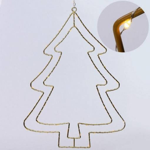 LED strom kov zlatý 30x42cm - Dekorácia