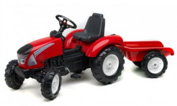 FALK Šliapací traktor Garden Master s vlečkou červený - Detské šlapadlo