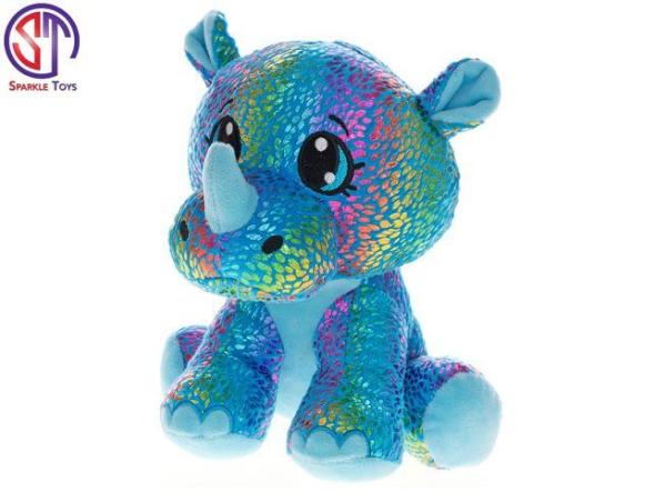 MIKRO -  Nosorožec Star Sparkle plyšový modrý 24cm sediaci 0m+ - Plysová hracka