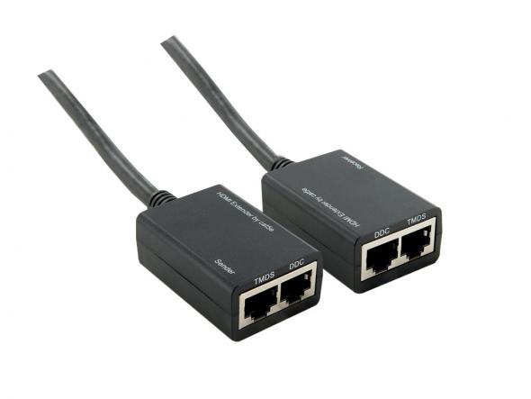 4World HDMI extender Cat5e/Cat6 - HDMI cez LAN do 30m