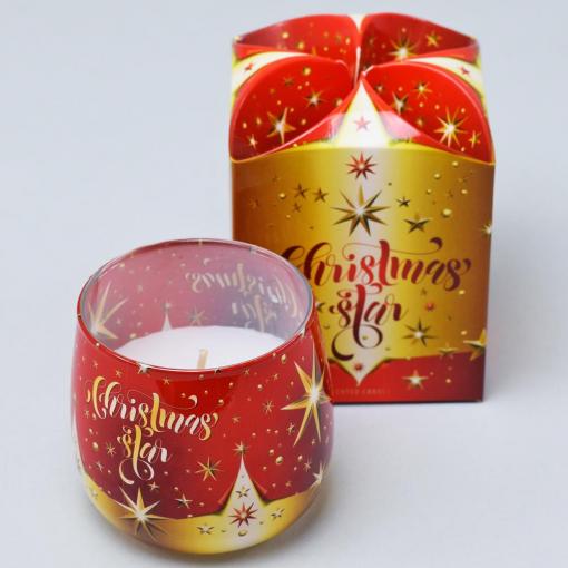 Christmas exclusiv star gold 100g 8cm - Sviečka voňavá v skle