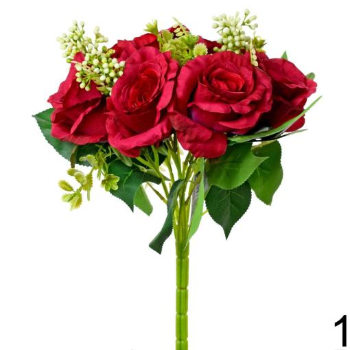 Kytica ruža ČERVENÁ 35cm - Umelé kvety
