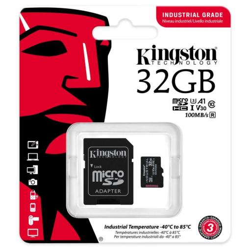 Kingston Industrial MicroSDHC 32GB class 10 (r100MB,w80MB) - Pamäťová karta + adaptér