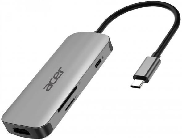 Acer 7v1 USB-C 3.0 Hub 3-Port +1xHDMI +1xUSB-C +card reader - USB-C rozbočovač