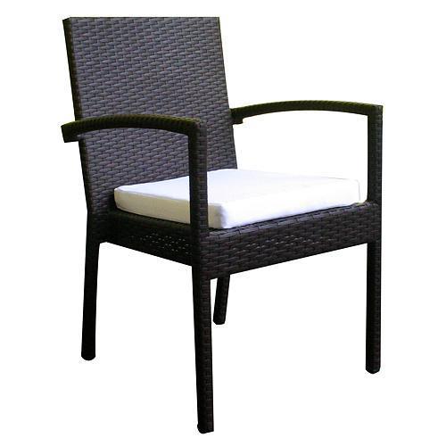 LEQ CELINDA HN - stolička s vankúšom, hnedá, dizajn ratan, max 120kg