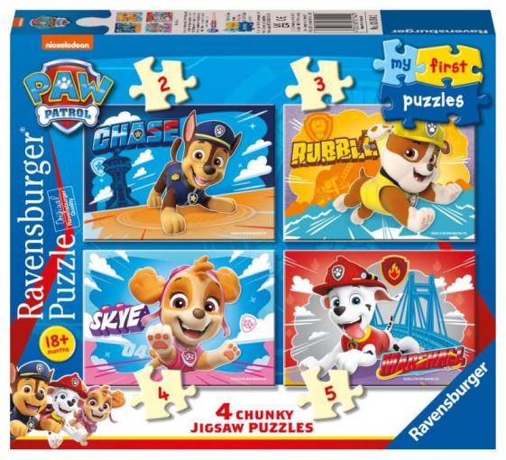 Ravensburger Moje prvé puzzle Labková patrola 2/3/4/5 dielikov