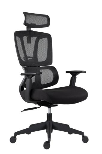 FAMORA CI - Kancelárska stolička s opierkou hlavy, čierna sieťovina, max. 130kg